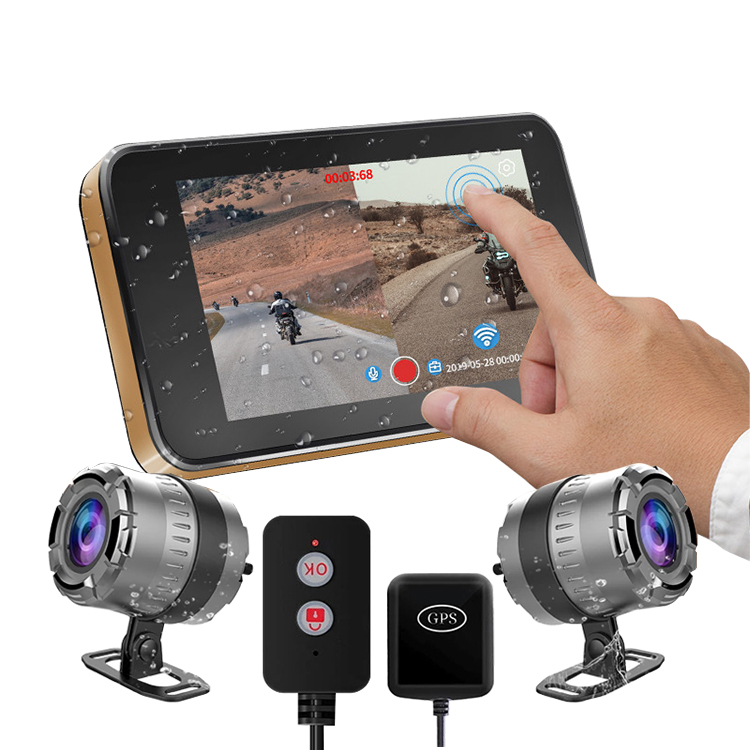 MT23 Full Body Waterproof Motorcycle DVR Dash Cam WiFi 1080P FHD Front Rear View Motorcycle Camera GPS Logger Recorder Box