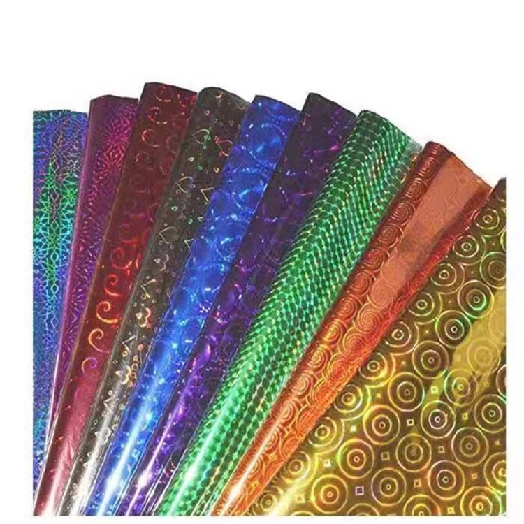Hongda bopp holographic wrapping paper, packing gift wrapping paper,laser packing film
