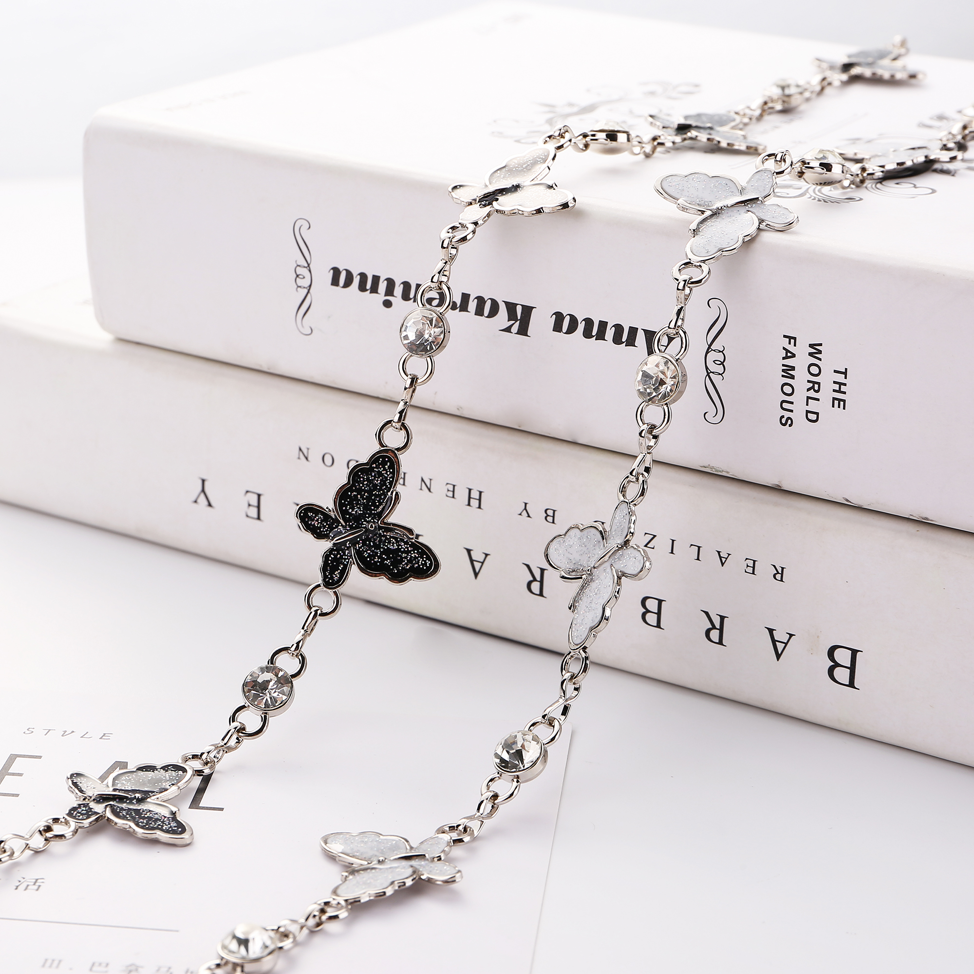 New Listing Fashion Butterfly For Lady Dress Metal Waist Chain Crystal Belts Waistband Woman