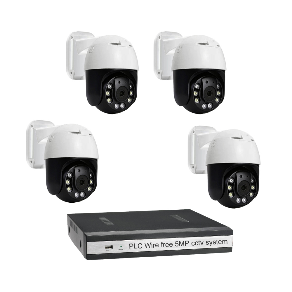 GOING tech PLC wire free wireless 4ch face recognition 5MP ip PTZ cam surveillance DVR NVR home security camera cctv system