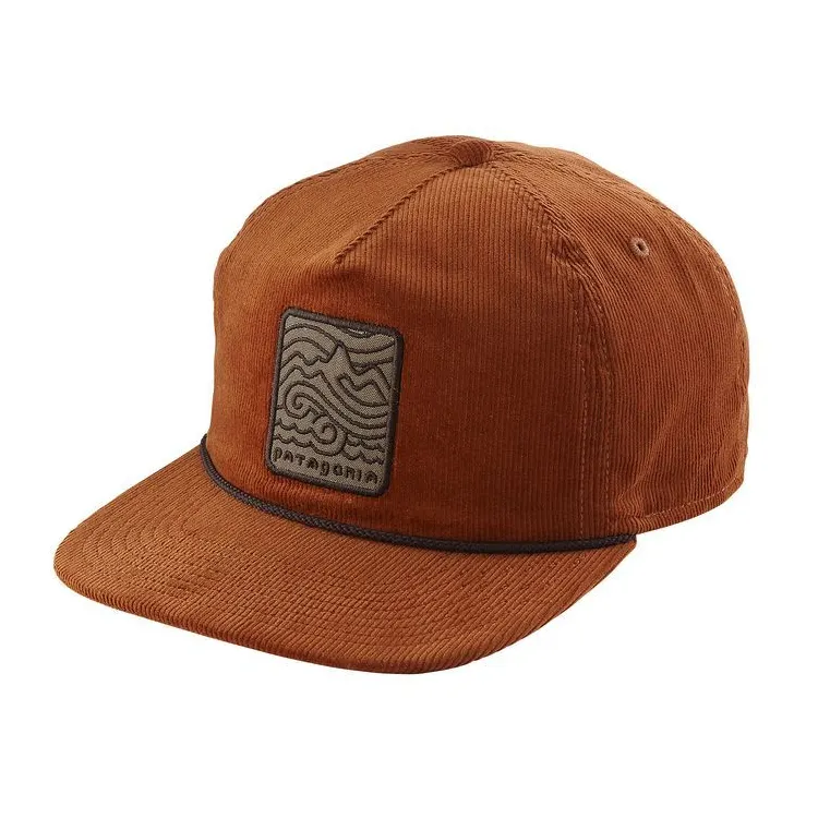 Customized Organic Corduroy 5 Panel Rope Snapback Caps  Patch Embroidery Label Sport Hats