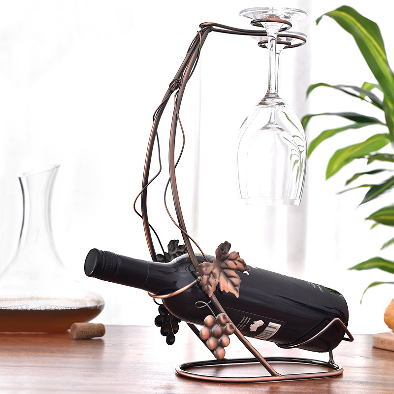 Decanter Dryer Stand Tabletop Wine Glass Holder Stand Hold 1 Bottles 1 Decanter and 2 Glasses Countertop Wine Rack