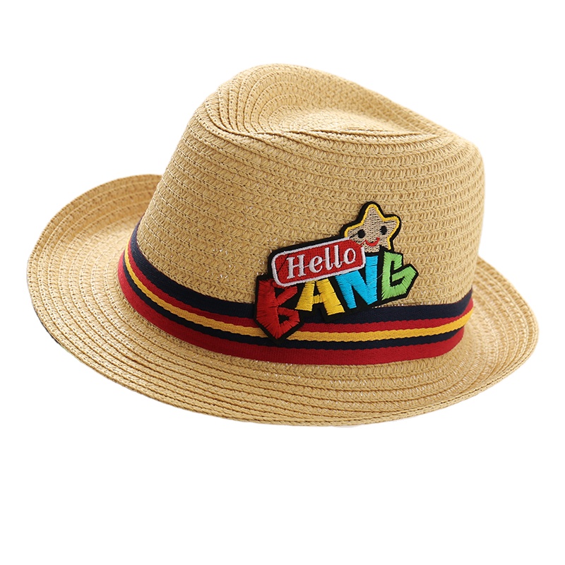 Fashion design children's five-pointed star top hat cartoon patch design cowboy straw hat