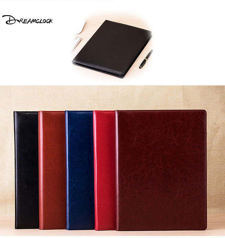 Fashionable Waterproof Anti-lost Manager Clip Custom Logo Business PU Leather Paper File Folder