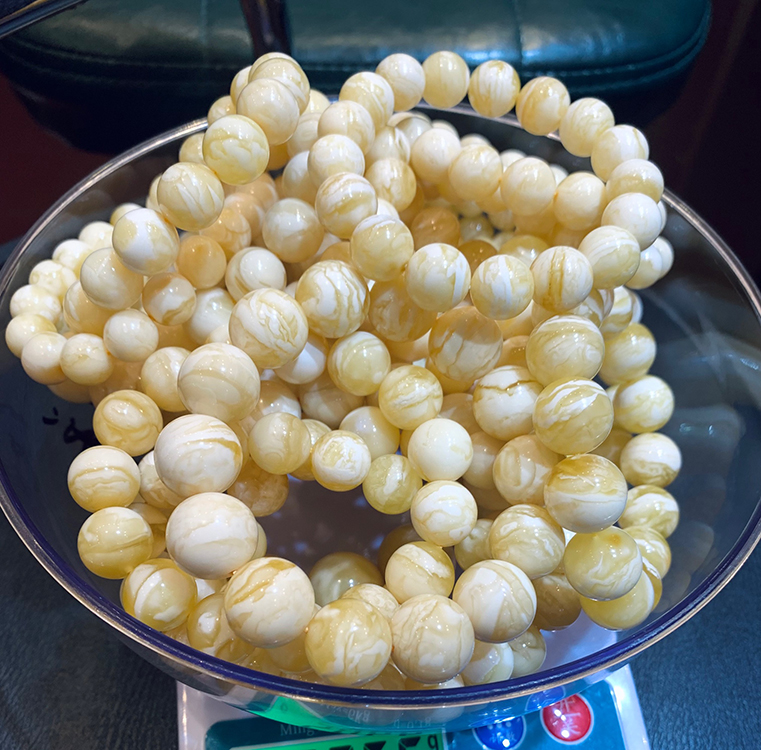 High quality natural 12-14mm amber bracelet stone Buddha beads rosaries for jewelry