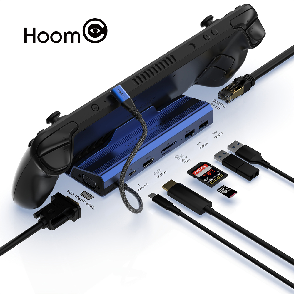 Паровая док-станция 8 в 1, Usb 3,0, Hdmi, DP, Vga, PD, 1000 м