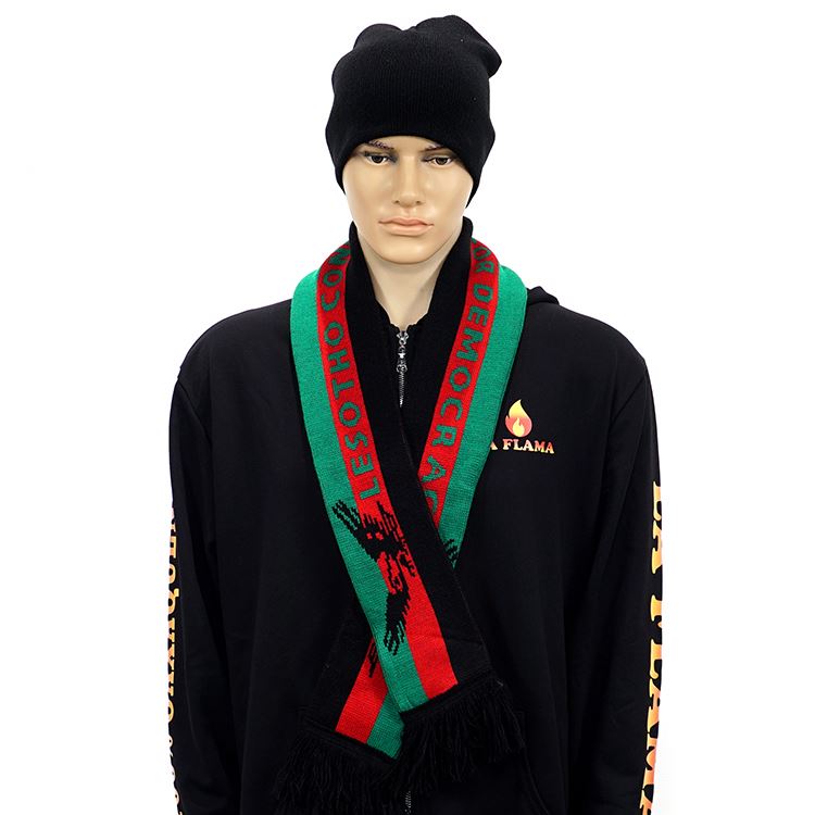 Custom Logo Men'S 100% Fine Acrylic Plaid Knit Long Fans Square Russian Scarf