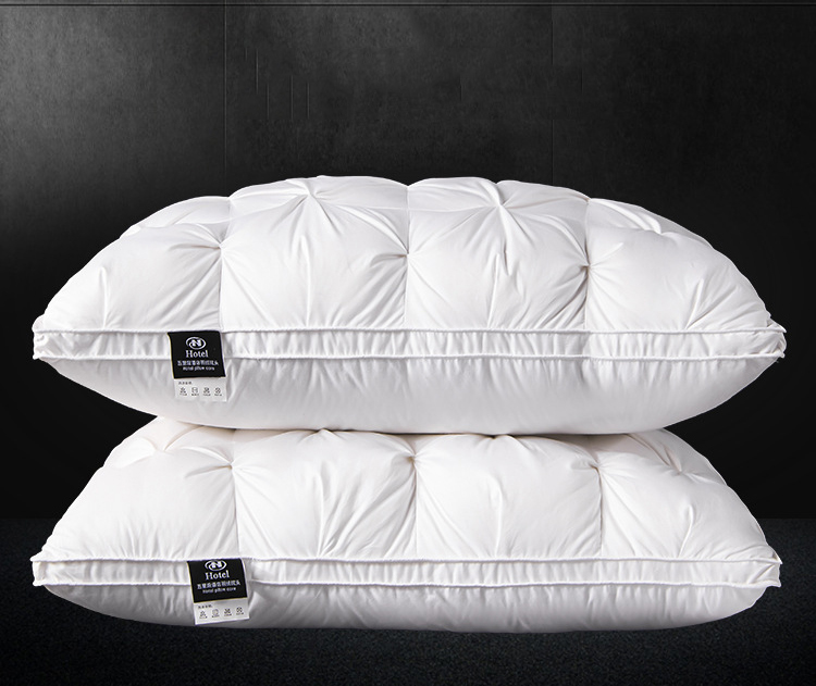New customized cotton pressed White goose feather five-star hotel Pillow %95 goose down down pillow