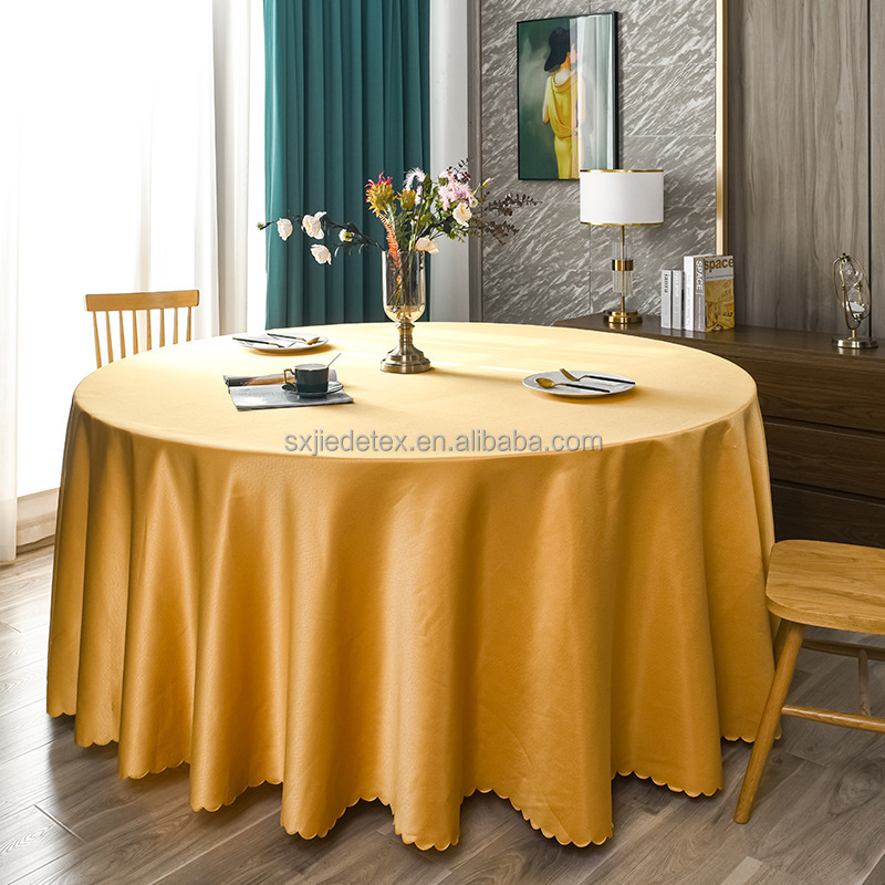 Top Grade Pure Red Round Table Cloths Circular Tablecover Washable 100% Polyester Tablecloths For Wedding Banquet