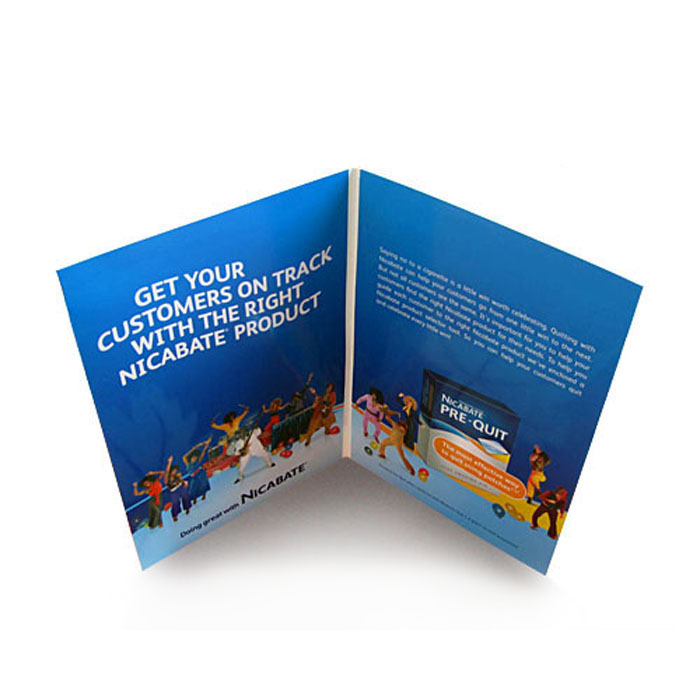 custom printed Paper folding greeting card with sound module for music and voice message play advertising promotion gifts card