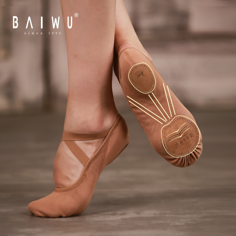 121131006 Baiwu 2021 Wholesale Stretch Canvas Ballet Shoes