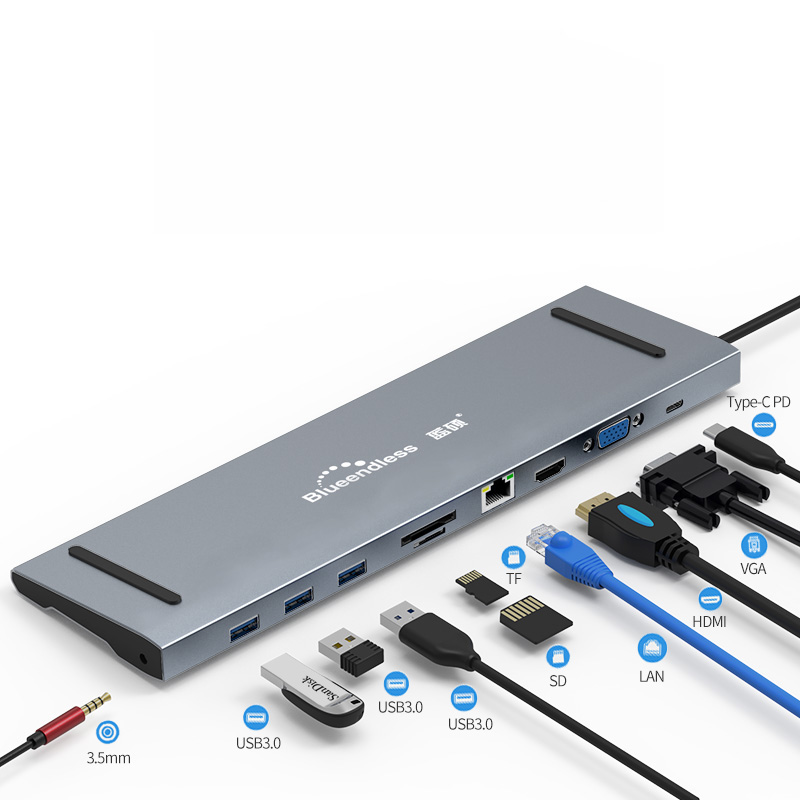 Blueendless алюминиевый usb-концентратор картридер rj45 + 4KHD_MI type c pd концентратор 10 в 1 usb c концентратор