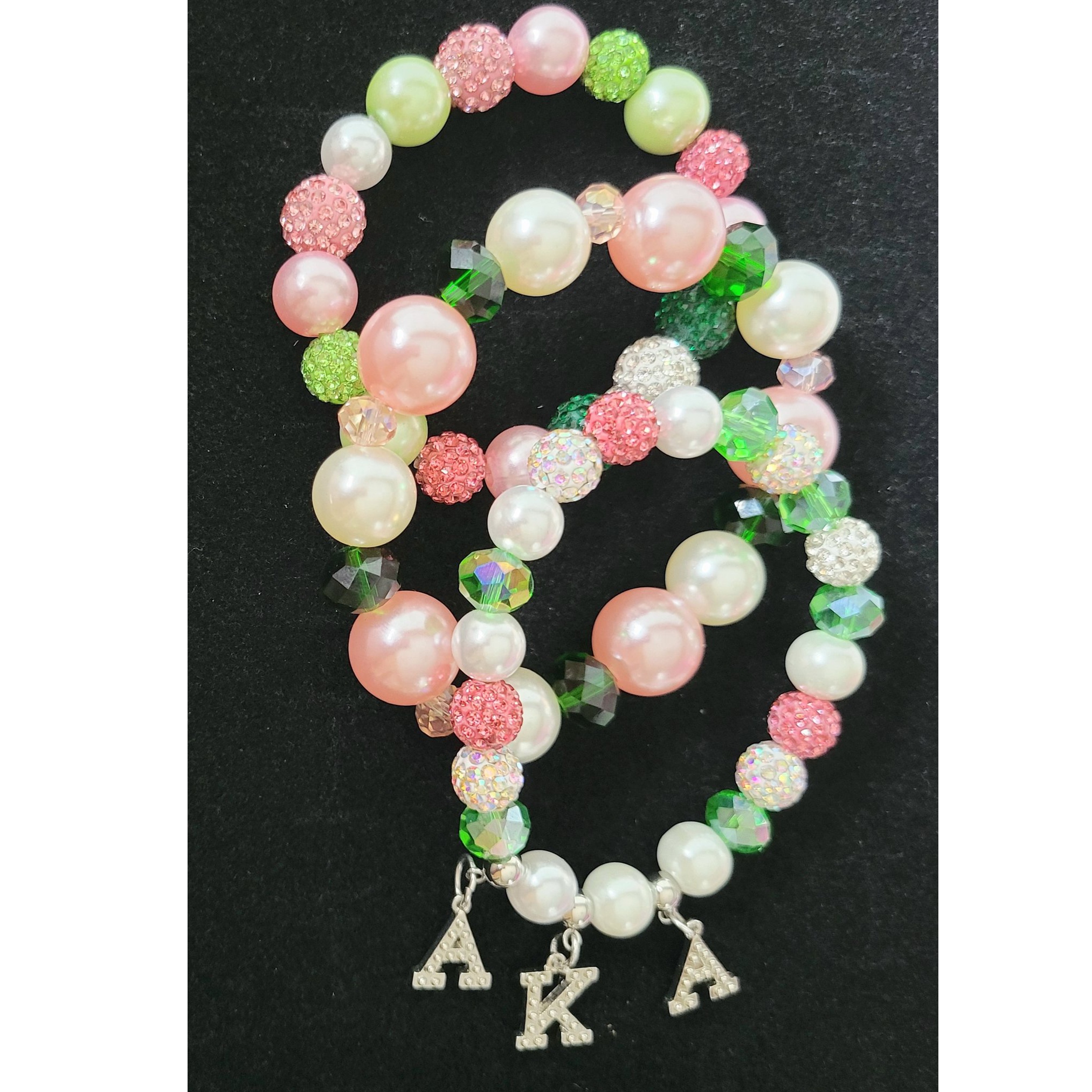 Амулетный браслет Skee wee Ivy Pinky, греческое общество, Альфа Сорори, ювелирные изделия, металлическая подвеска со стразами, браслет с большими бусинами