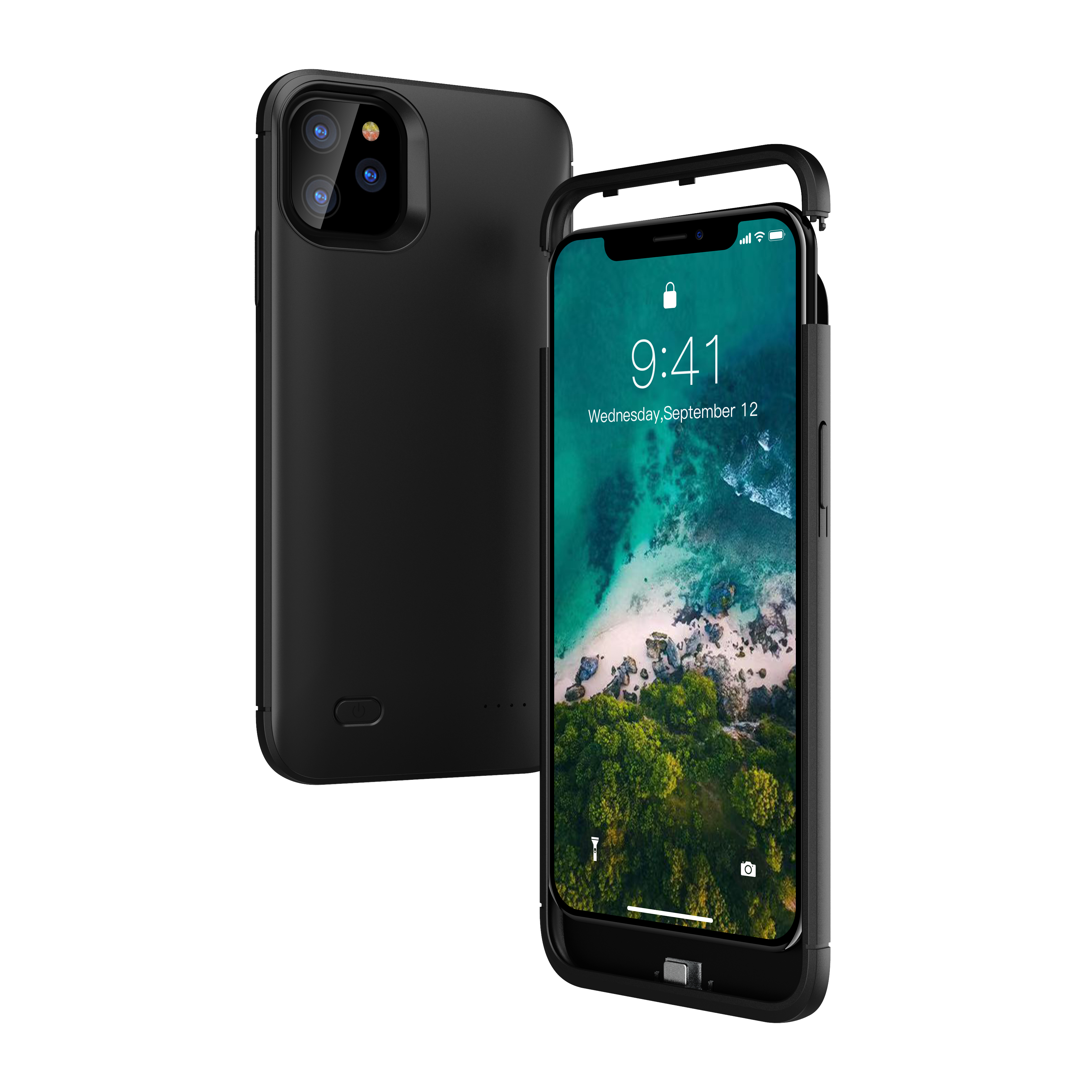 Для iPhone 11 pro Max чехол для батареи перезаряжаемые внешний power bank съемный чехол 6200mah большой емкости с подставкой