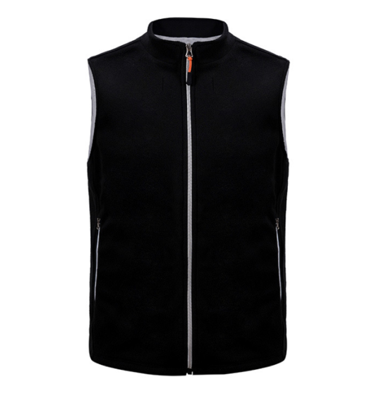 Polar fleece stand-up collar men's and women's thermal insulation five-zone heating vest charging smart heating vest