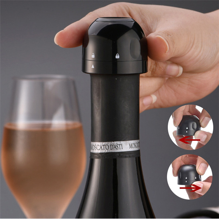 Wholesale Black Mini Plastic Champagne Bottle Stopper Sealed Sparkling Wine Stopper Accessories For Bar