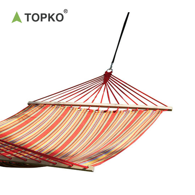 Популярный походный двойной макраме подвесной хлопковый гамак TOPKO