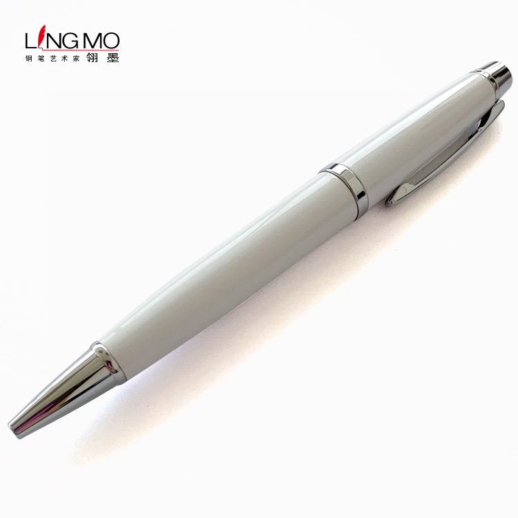Новинка 2020 г., белая шариковая ручка Lingmo с логотипом OEM, шариковая ручка с индивидуальным дизайном
