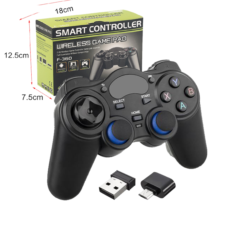 Беспроводной игровой контроллер 2,4G, геймпад для PS3, Android TV Box, смартфонов, планшетных ПК, Fire TV (черный)