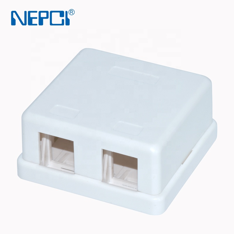 Nepci завод двойной поверхностного монтажа коробка XJY-6117032 2 сетевой порт RJ45 поверхностного монтажа Keystone Jack коробка