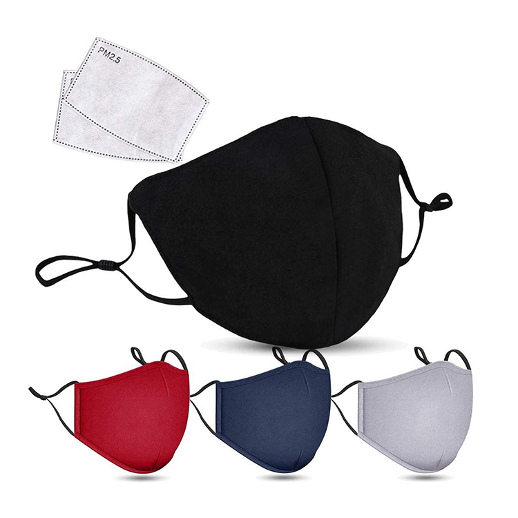 Fashion Sublimation Print Reusable Washable Adjustable Elastic Earloop Safety Skin Care Breathable Cotton Face Mask With Filter