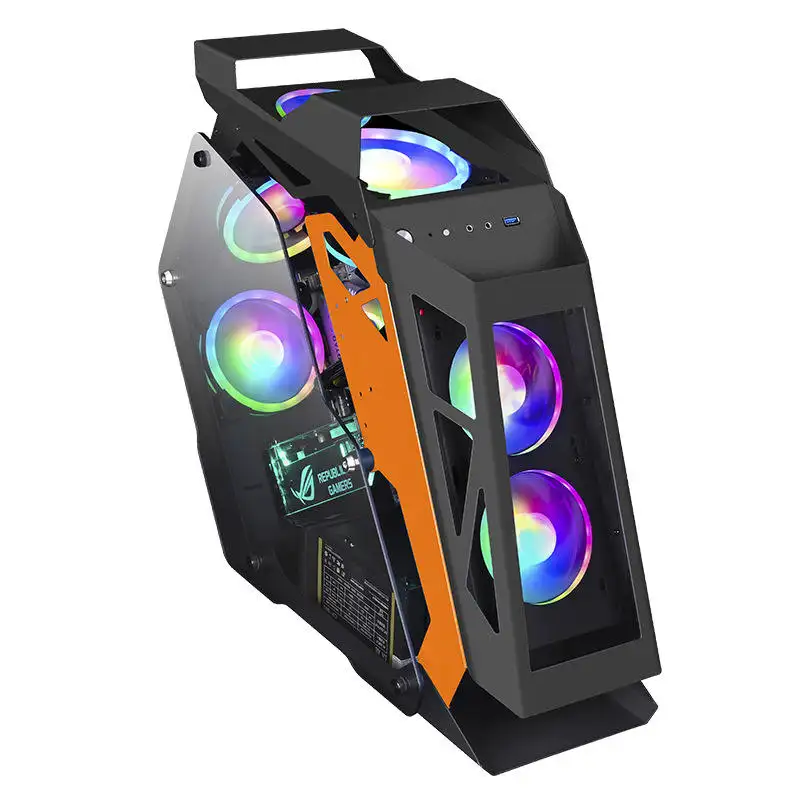 Gaming Computer Cases PC Gaming RGB ATX Computer Case Gaming Frame Chassis & Towers CPU Cabinet