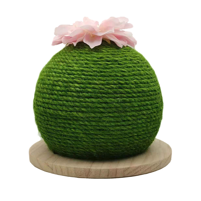 Wholesale Durable Cactus Ball Shape Sisal Materials Green Cat Scratcher Toys For Cats