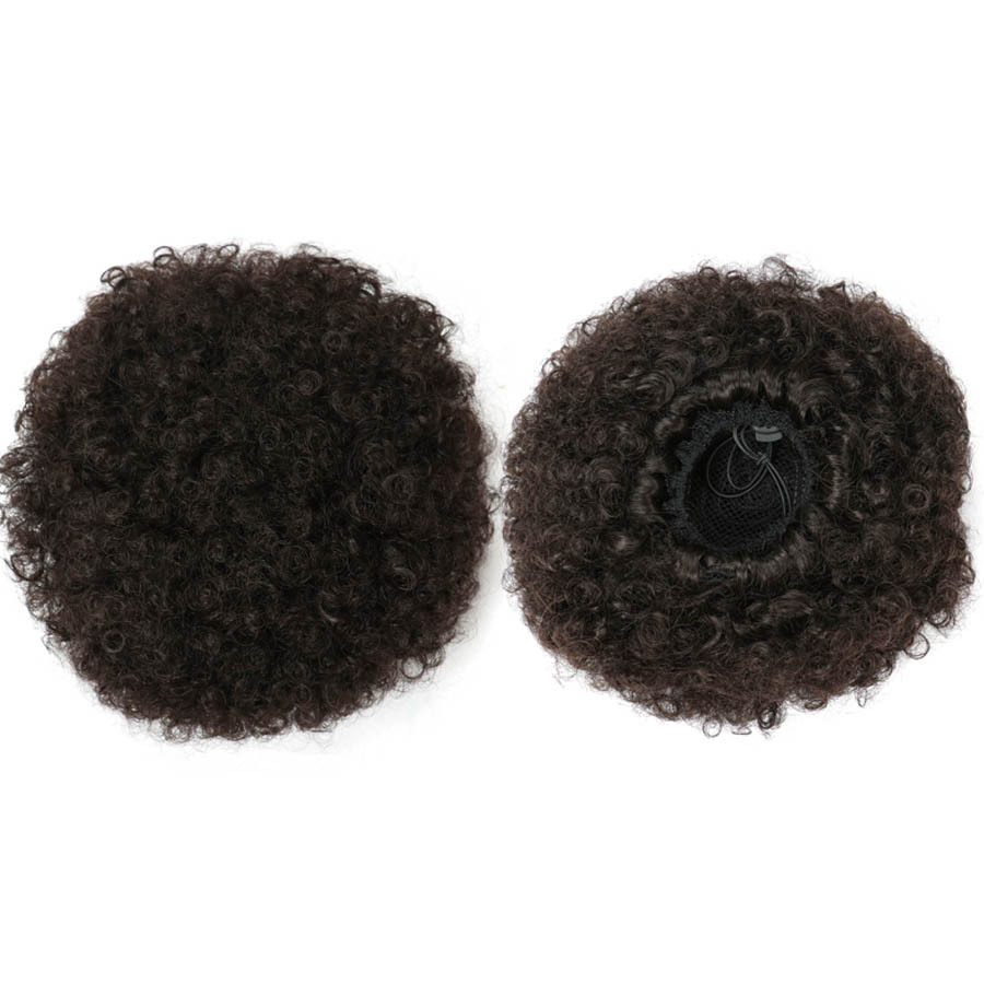 Thermal synthetic fiber fluffy short hair curly curly hair bun drawstring ponytail bag for easy wearing wig