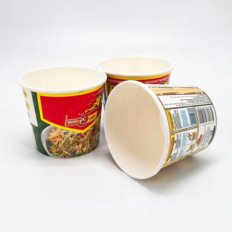19oz single wall instant ramen noodles paper packing cup with sealing film
