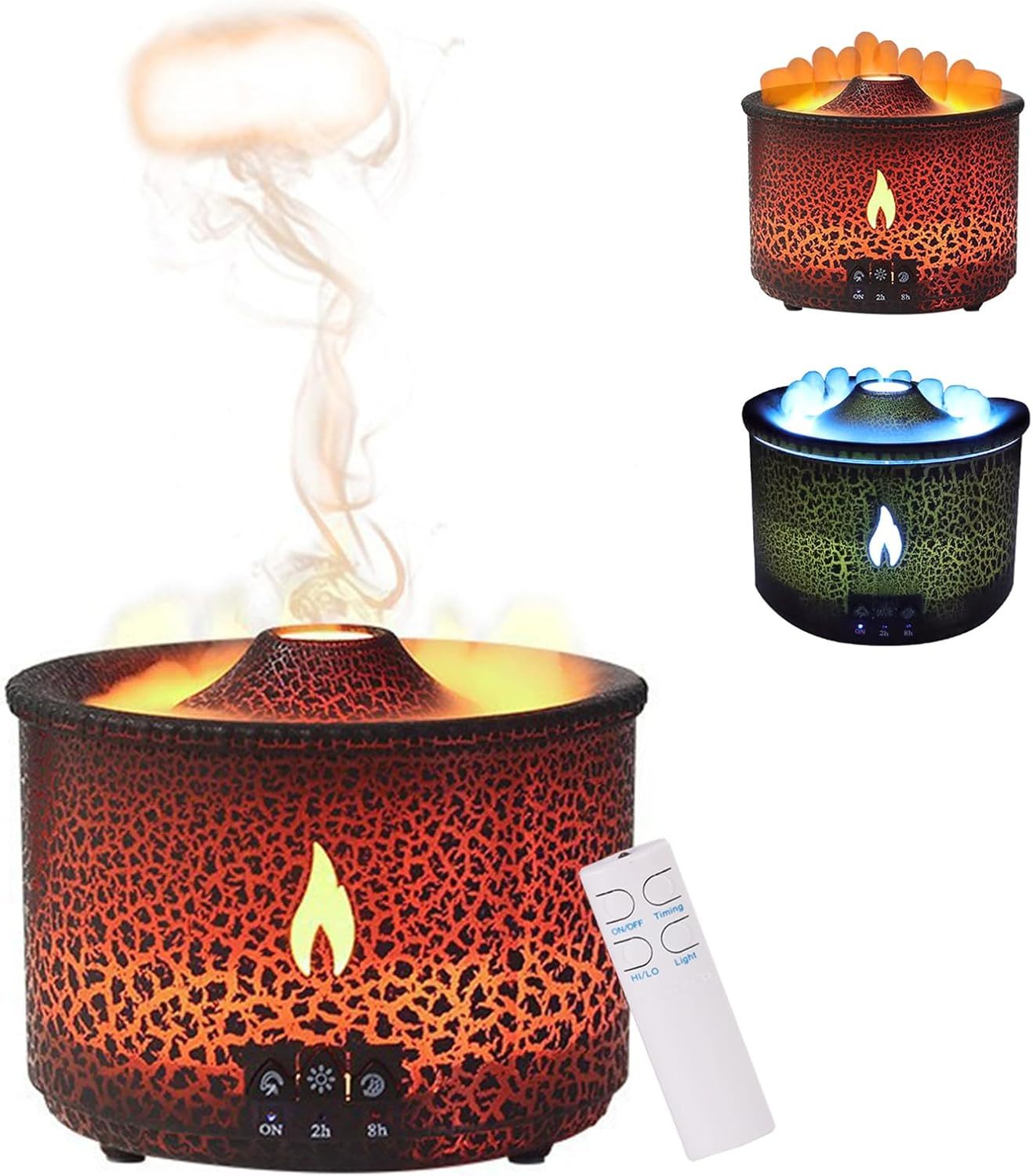 Electric Essential Oil Diffusers Mushroom Volcano Flame Lava Jellyfish Aroma 2-Color Lamp Air Cloud Humidifier for Household Use