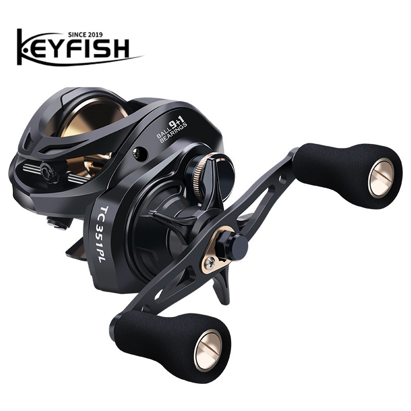 Рыболовная катушка Keyfish, 9 + 1 шарикоподшипник, 16 кг, максимальное соотношение передач, 6,3: 1, Рыболовная катушка для заброса приманки, две рукоятки на выбор