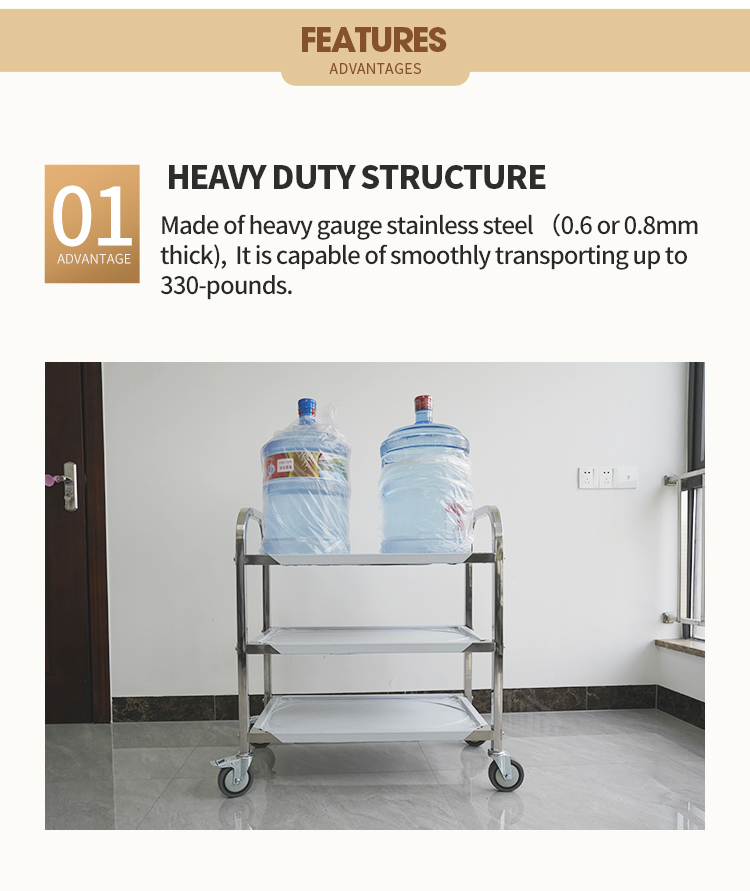 best hotel table kitchen drink 3 tier rolling service trolley food tea utility room service cart trolley