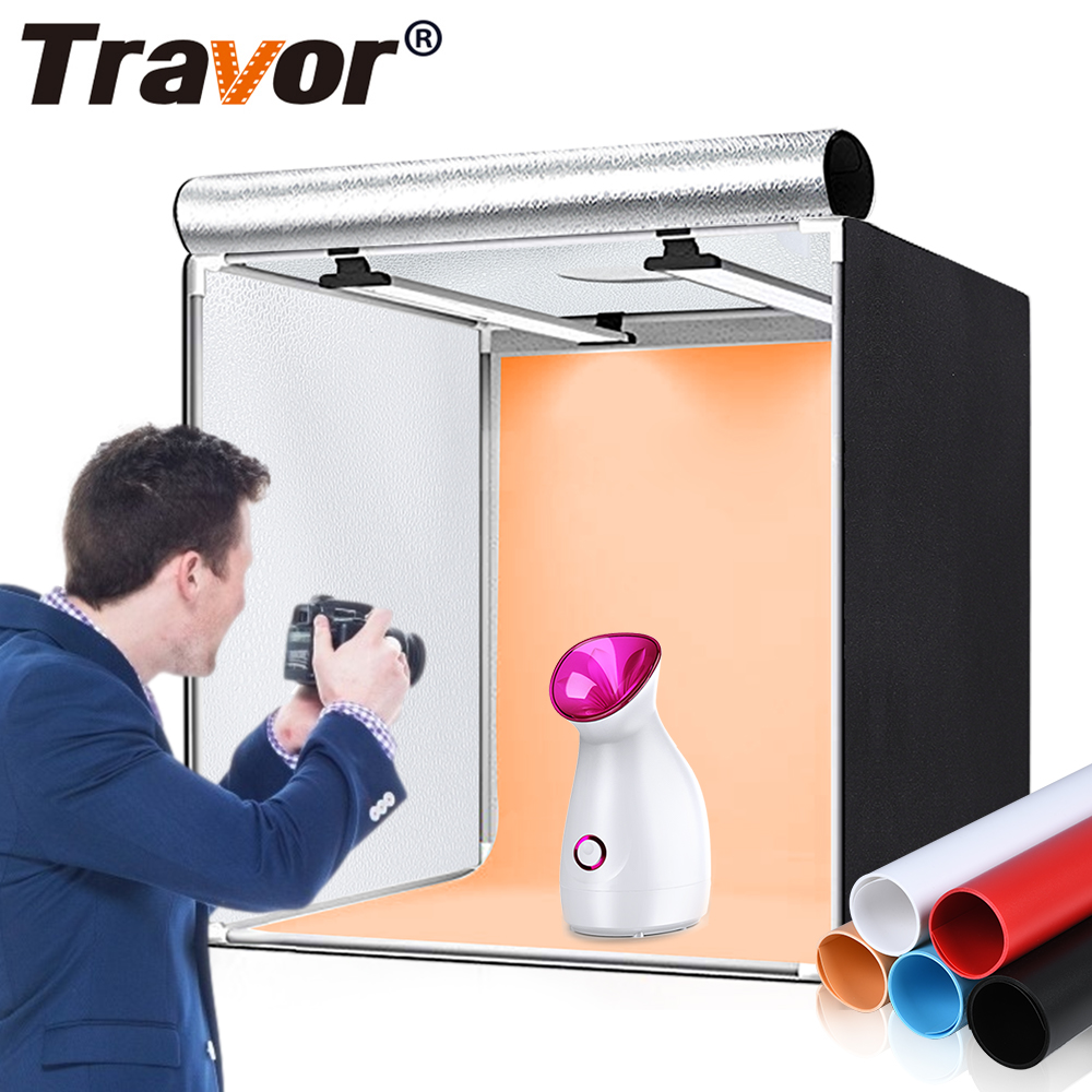 Фотобокс Travor M60 24 дюйма 60 см для камеры, Лайтбокс для фотостудии, светодиодный софтбокс, комплект освещения с 5 цветными фонами