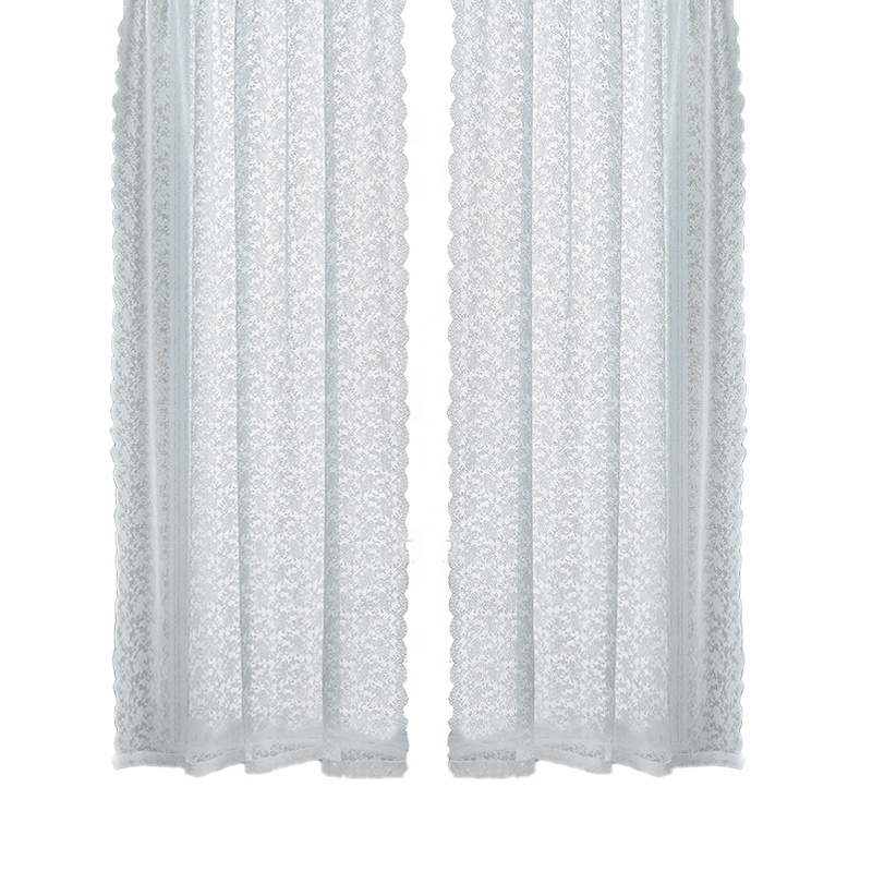 Embroidered Curtains Elegant Valance Tassel Curtain for Bedroom