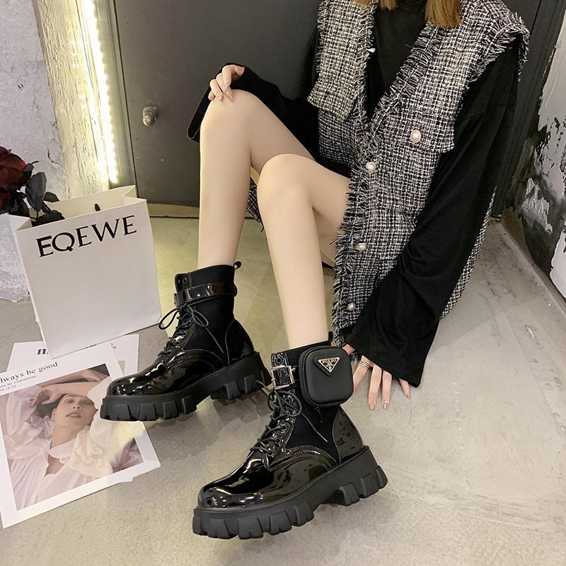 Boots Women New 2020 INS Booty Woman Women's Low Shoes Luxury Designer Booties Ladies Round Toe Military Mid Calf Boots