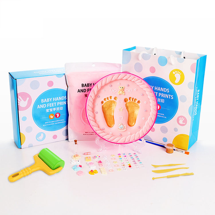 baby handprint and footprint wooden frame kit new born baby hand print newborn gift set baby hand foot print clay