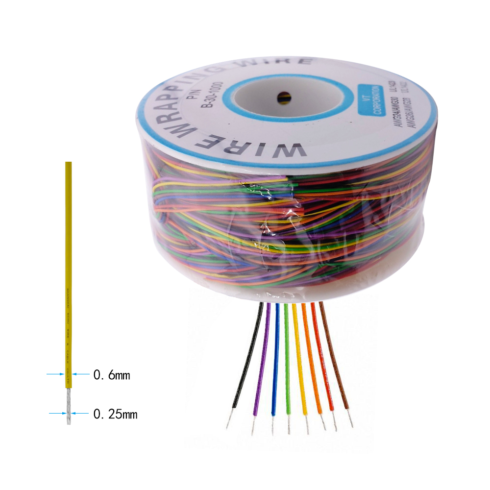 Wrapping Wire 250M 30 AWG B-30-1000 8 color AWG30 Cable Breadboard Jumper Colored Insulation