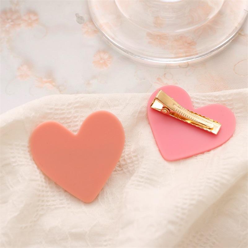 MuXi Summer girl love side clip hairpin net red new color headdress clip simple side barrette hair accessories