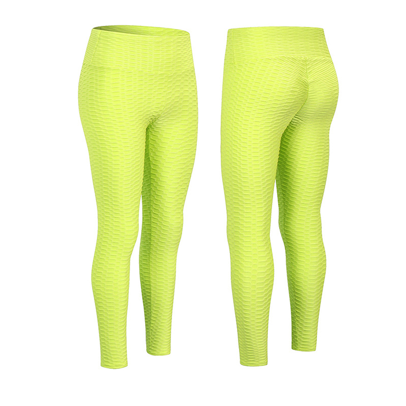 Yoga Leggings Quick Dry Fitness Gym Pants High Waist Honeycomb Ruched Pants outer wear yoga pants leggings