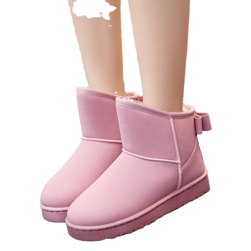 2021 Winter Kids Fashion snow boots warm plush soft bottom Bow girls short boots