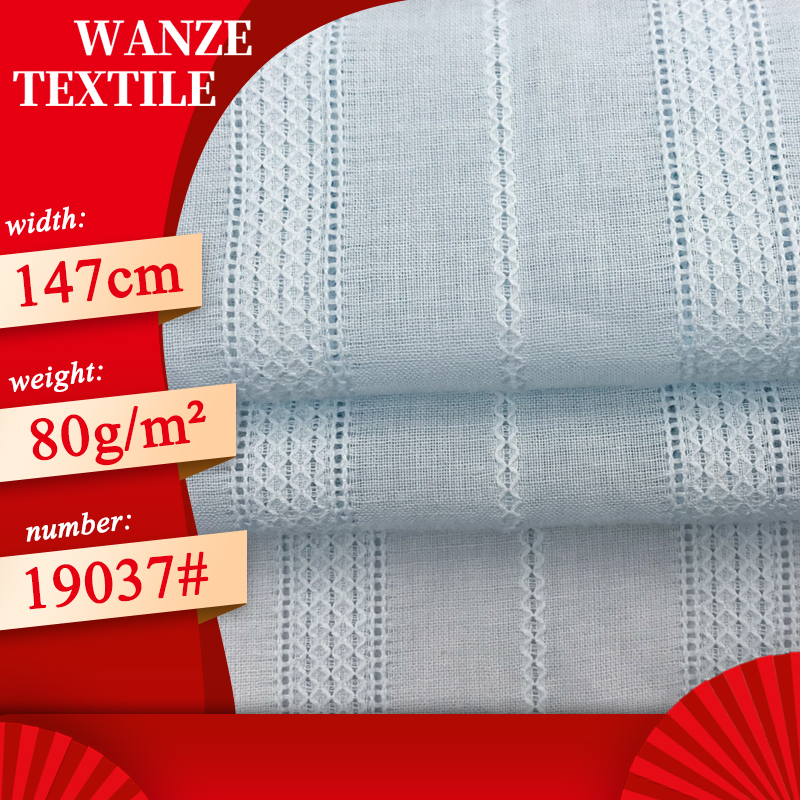 Transparent multi-line Diamond stripe fabric Wide vertical stripe Hank jacquard woven fabric 100% cotton