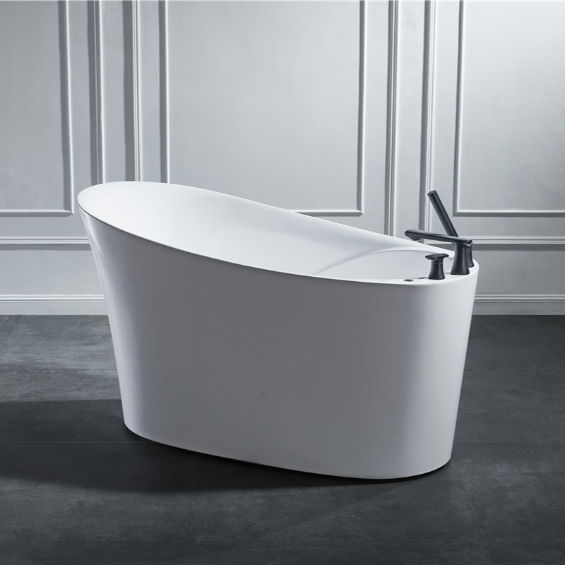 ANAQ Modern Bathroom White Bath Tub 1 Person Indoor Luxury Bathtubs Freestanding