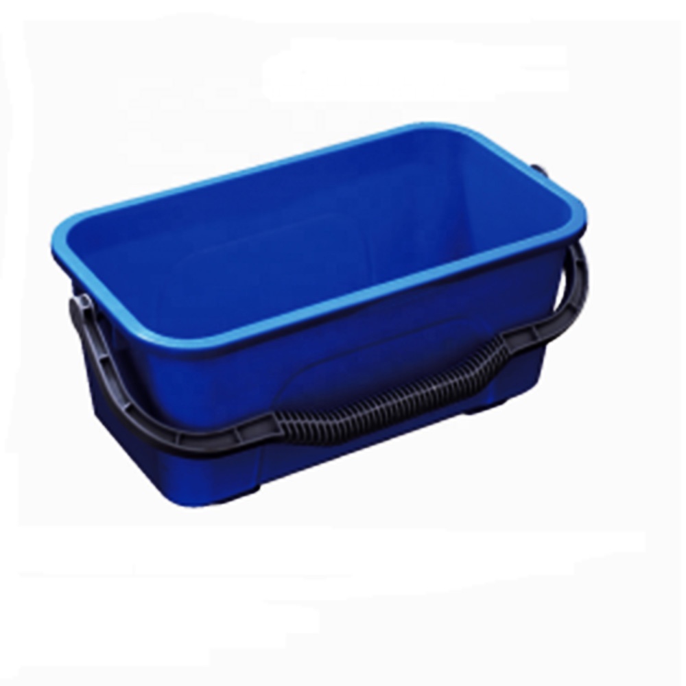 O-Cleaning 12L Commercial Grade Plastic Square Sanitizing Portable Mop Pail Bucket Window Cleaning Caddy,Blue