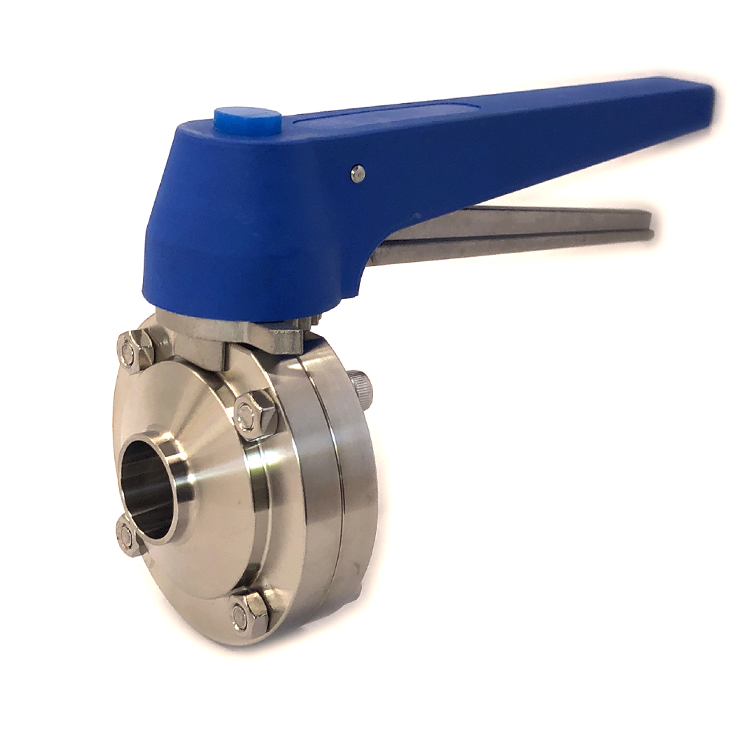 SMS/DIN Hygienic Clamped/Threaded/Welded Manual Steel Sanitary price stainless 4 inch Butterfly Valve