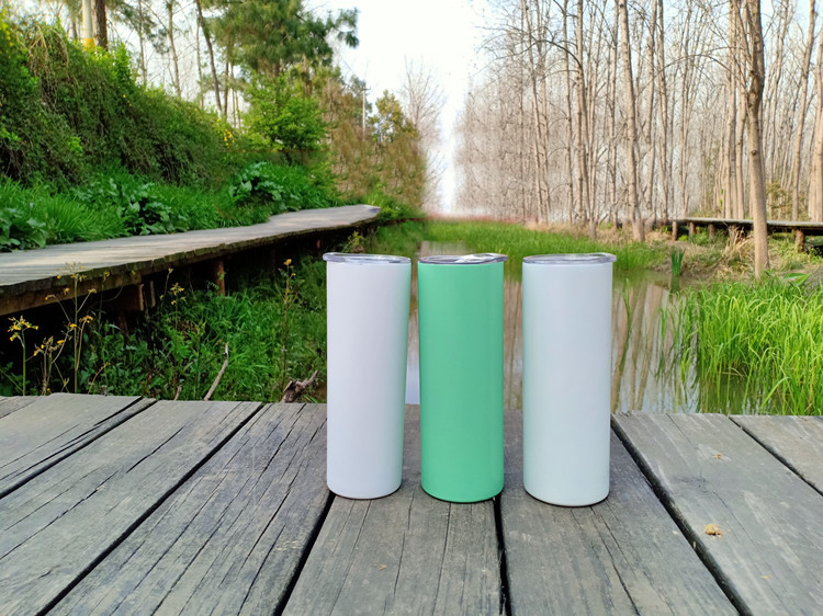 20oz High Quality Custom logo cup vaccum bottle flask Straight Skinny stainless steel sublimation vacuum insulated tumbler cups