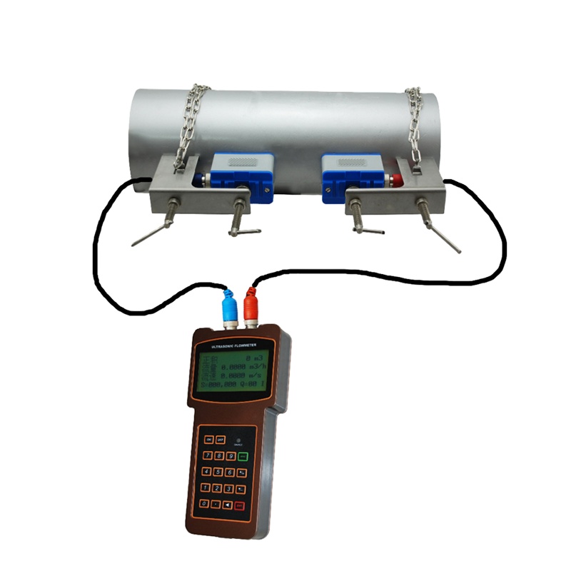 Battery powered handheld 1 inch ultrasonic flow meter