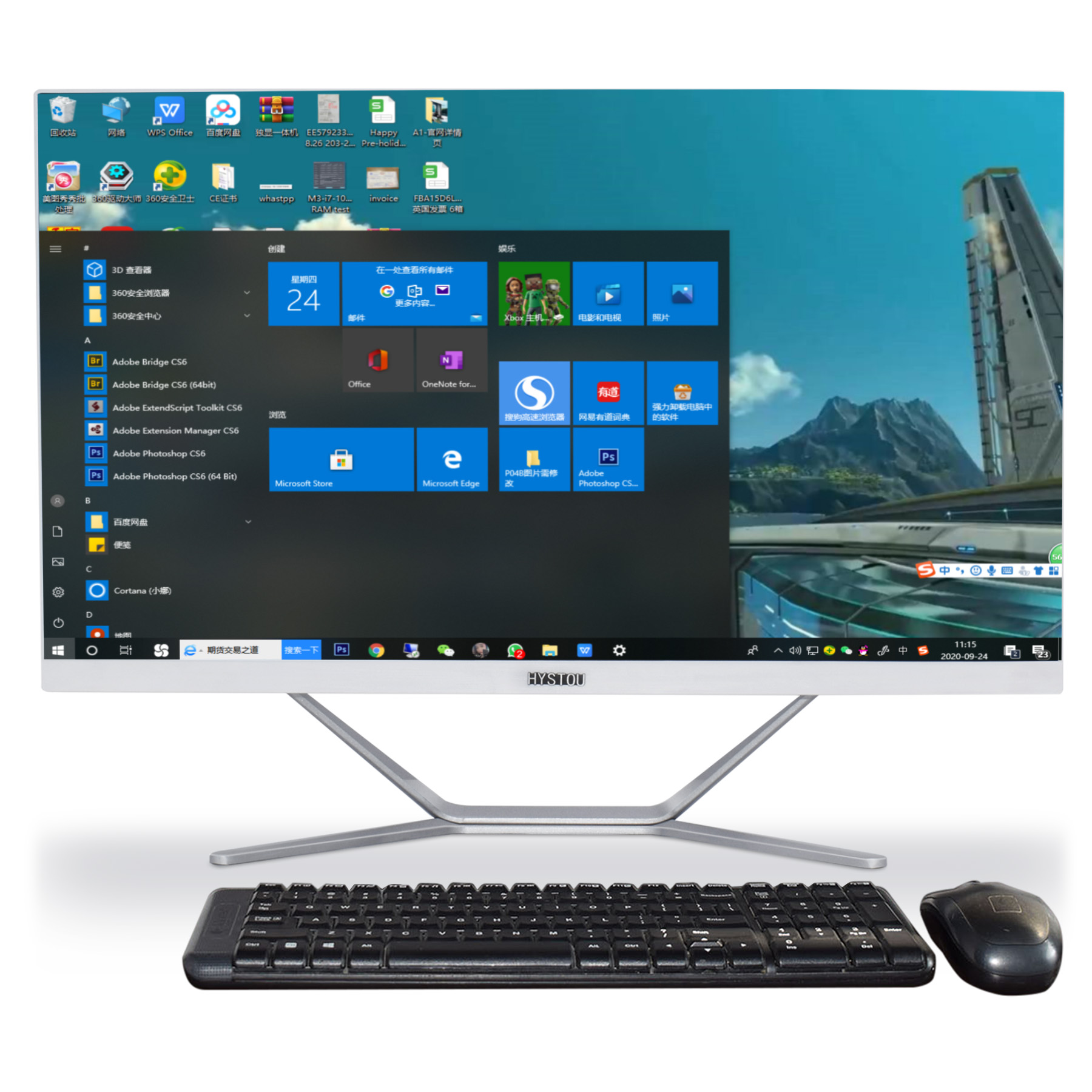 HYSTOU 23,8 дюймовый все в одном ПК I7 8565U сенсорный экран Aio Desktop