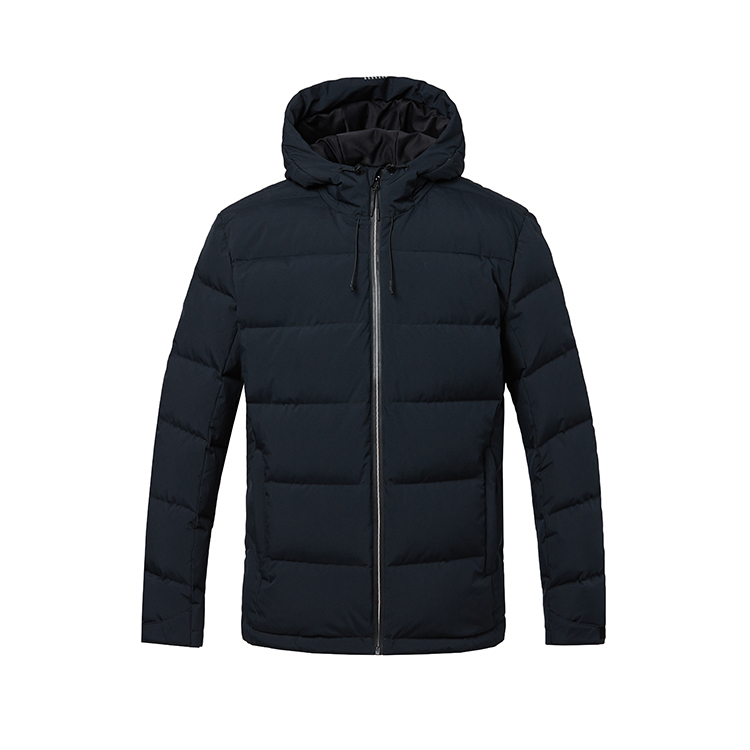Factory customized logo premium puffy windcheater padded jacket softshell zip up black puff winter bubble puffer men's jackets
