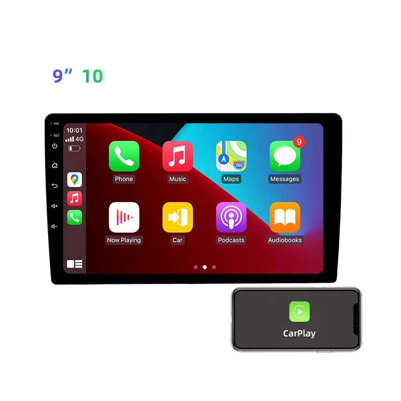 Заводская поставка, 9 дюймов, 10 дюймов, разрешение Carplay 1024X600 Dsp, автомобильная аудиосистема 2 Din, мультимедийный автомобильный сабвуфер
