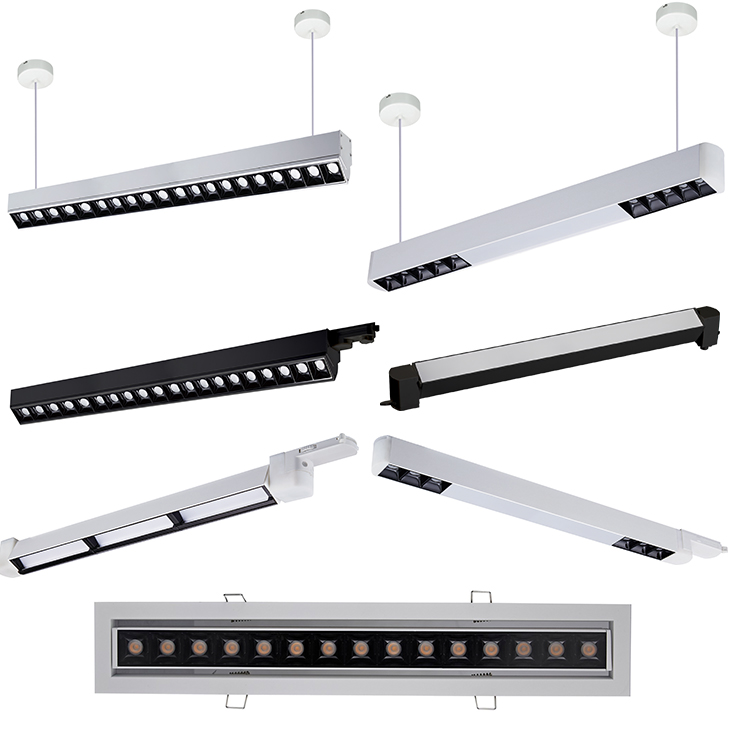 RONSE 50W 3750Lm Led Linear Light DALI Dimming Feasible Embeded Track Lighting 230V Ceiling Recessed Fixed Led Down Light